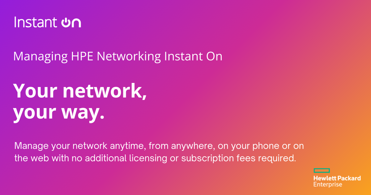 HPE Networking Instant On Network Management